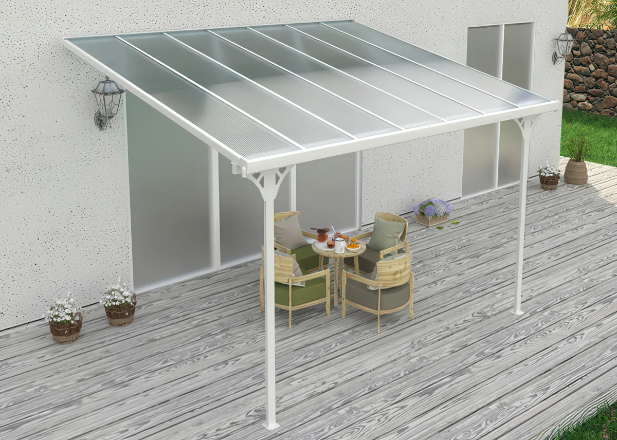 Hardmaister Atlanta 4,4x3m Weiß | Carport | Aludach Terrassenüberdachung – Bild 4