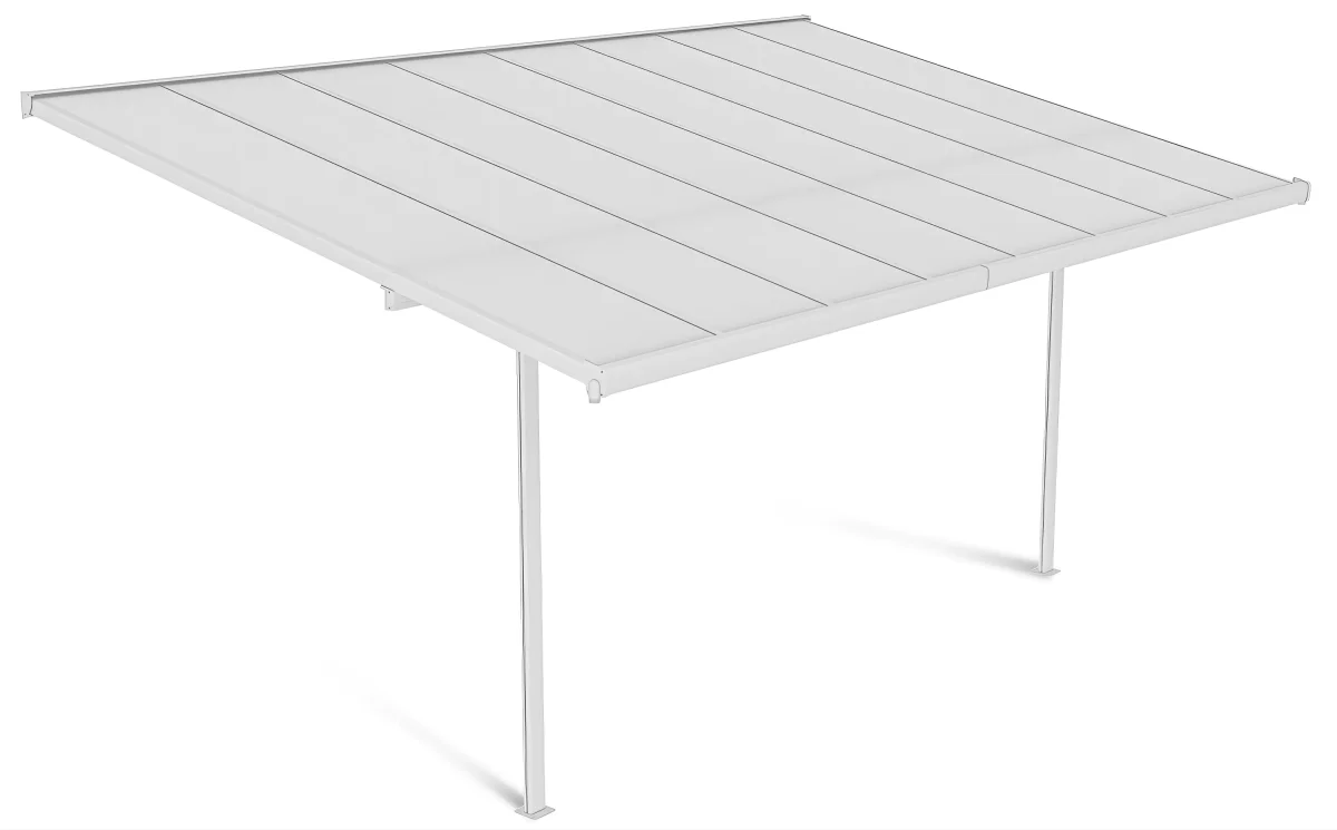 Hardmaister Atlanta 4,4x3m Weiß | Carport | Aludach Terrassenüberdachung – Bild 2