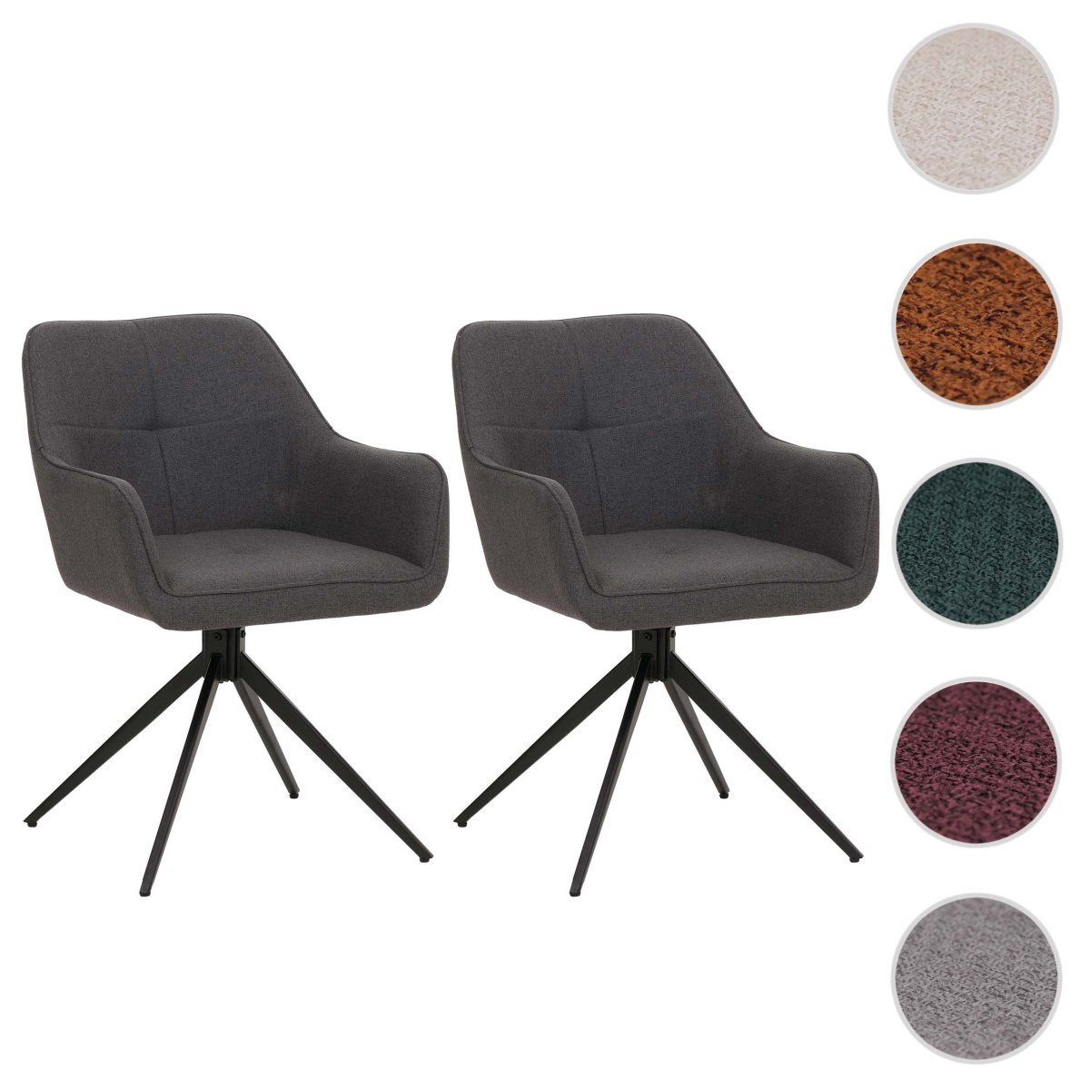 2er-Set Esszimmerstuhl O47 dunkelgrau – Bild 2