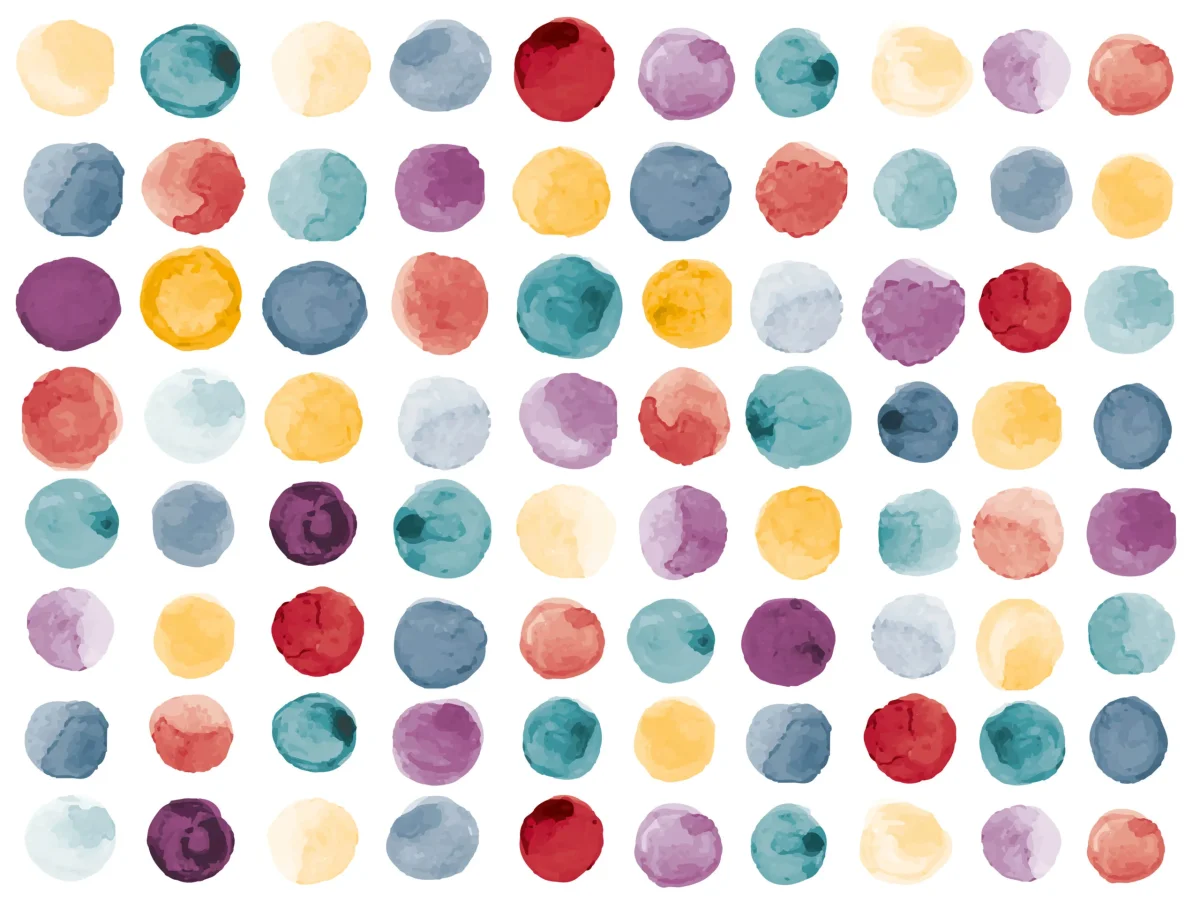 Bunte Punkte Muster – Tischsets | Platzsets aus Premium-Vinyl 40 x 30 cm – 4 Stück – Bild 3