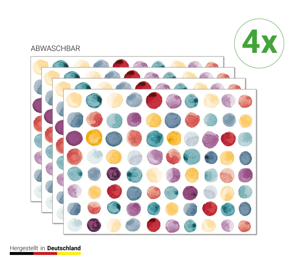 Bunte Punkte Muster – Tischsets | Platzsets aus Premium-Vinyl 40 x 30 cm – 4 Stück – Bild 2