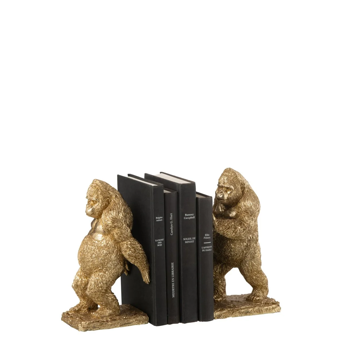 J-Line 2er-Set Buchstützen Gorillas Resin Gold – Bild 4