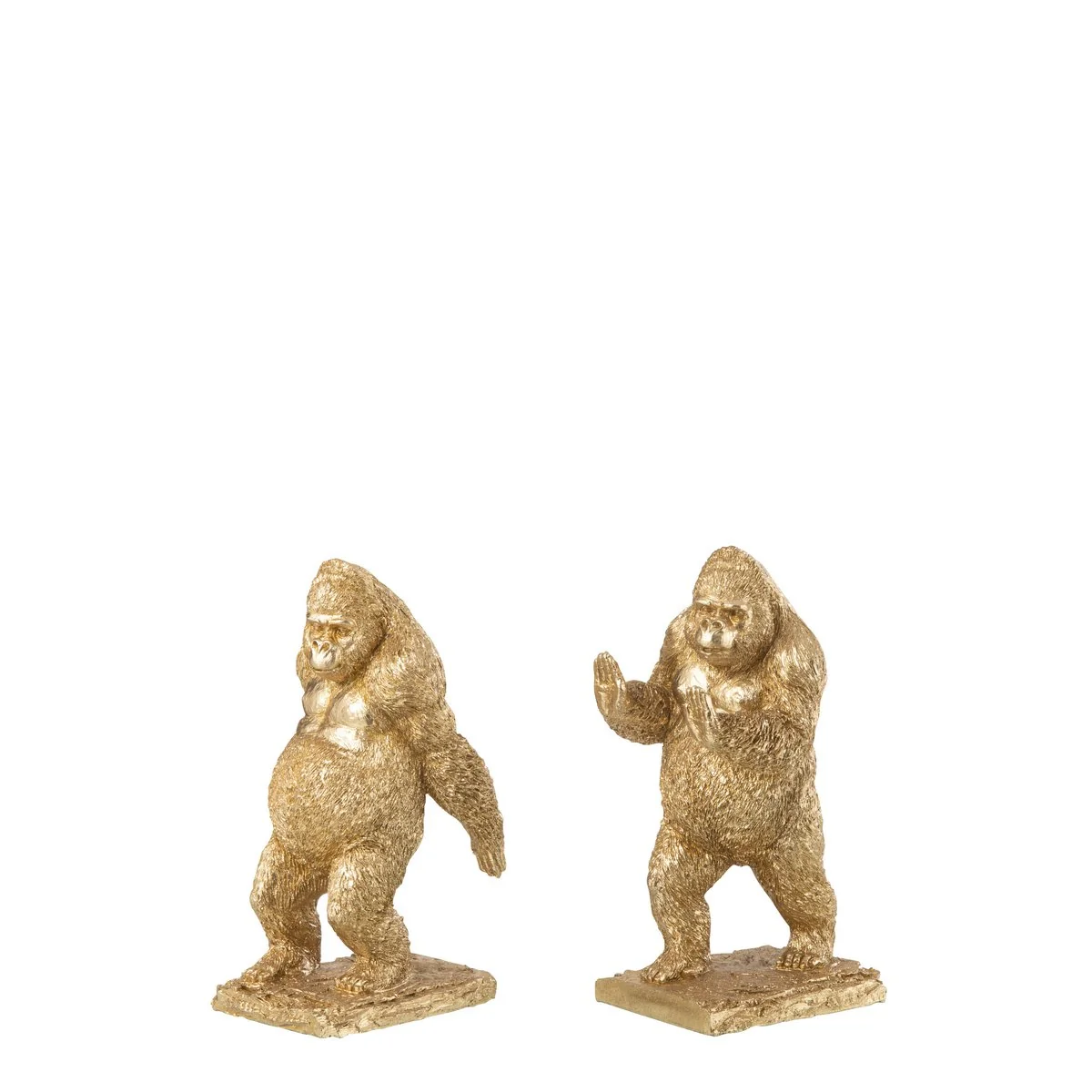 J-Line 2er-Set Buchstützen Gorillas Resin Gold – Bild 2