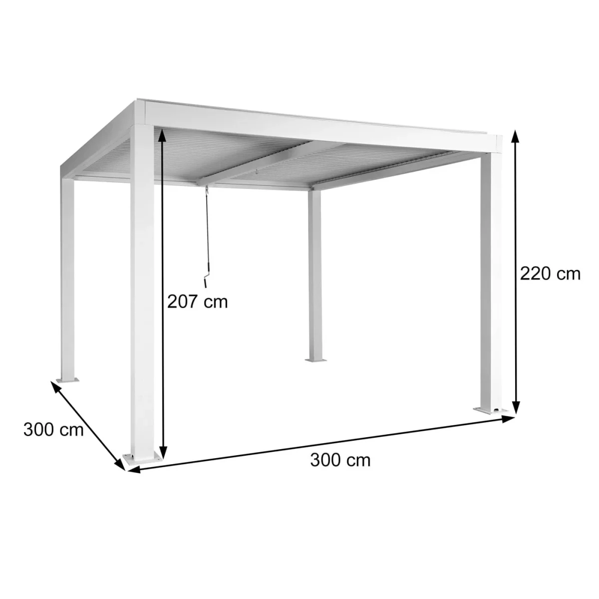 Pergola 3x3m Braun Holz-Optik | Lamellendach Alu-Pavillon – Bild 5