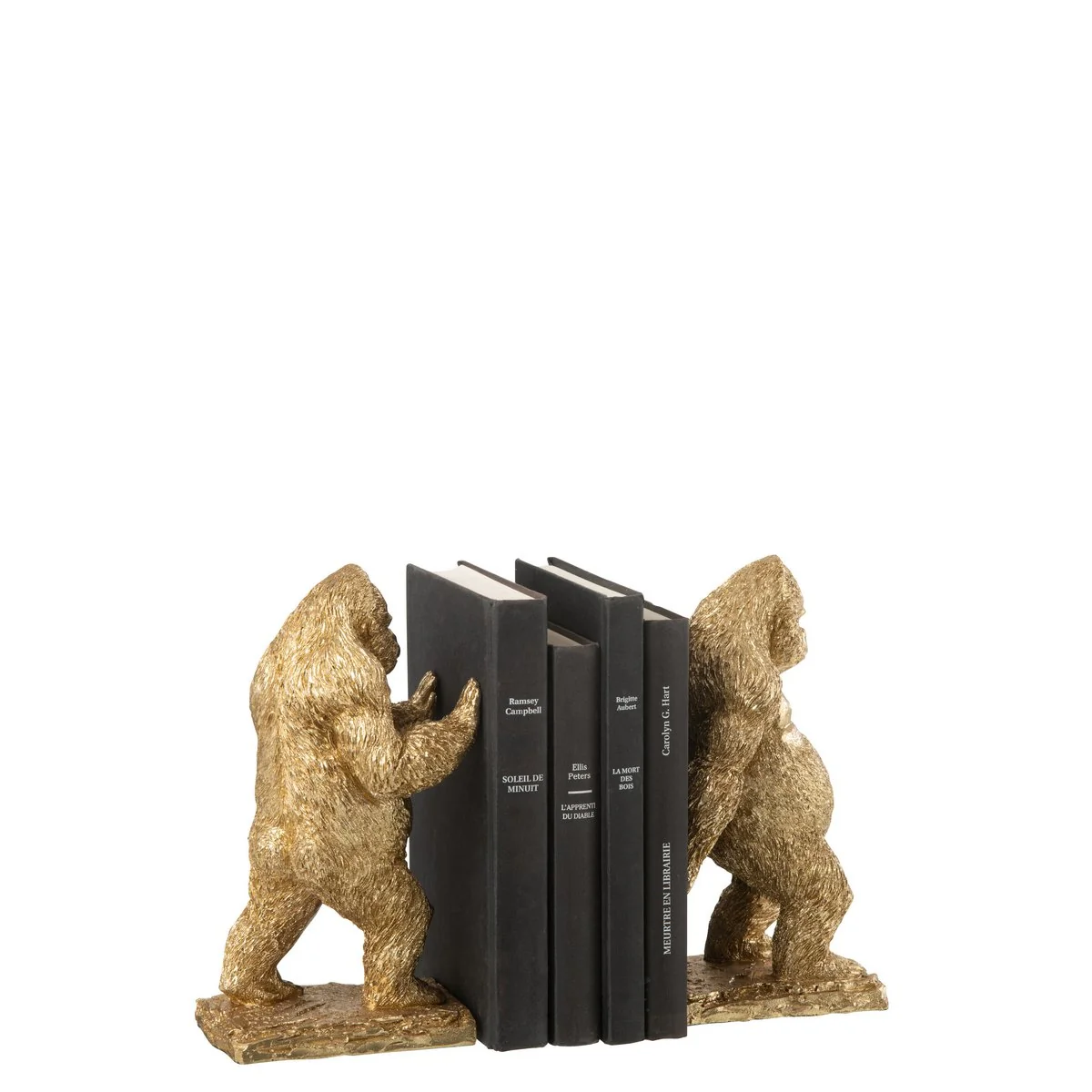 J-Line 2er-Set Buchstützen Gorillas Resin Gold – Bild 6