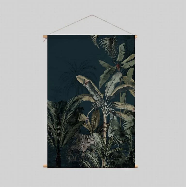 Wandbehang Wanddeko Stoff Jungle 90x130 cm – Bild 2