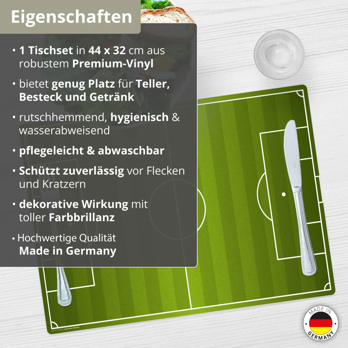Fußballfeld | Platzsets aus Premium-Vinyl 44 x 32 cm – 1 Stück – Bild 5