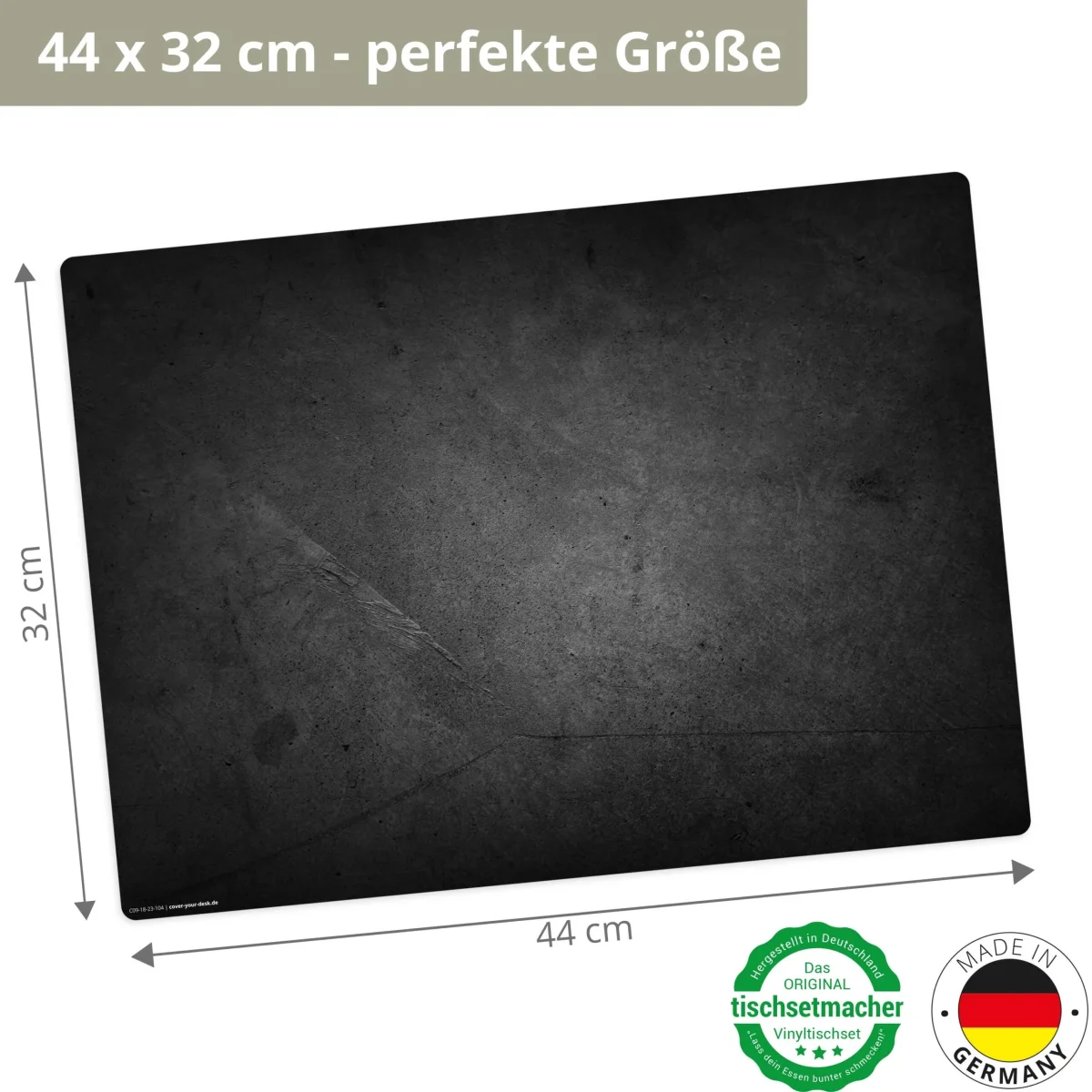 Schieferplatte schwarz | Platzsets aus Premium-Vinyl 44 x 32 cm – 4 Stück – Bild 3