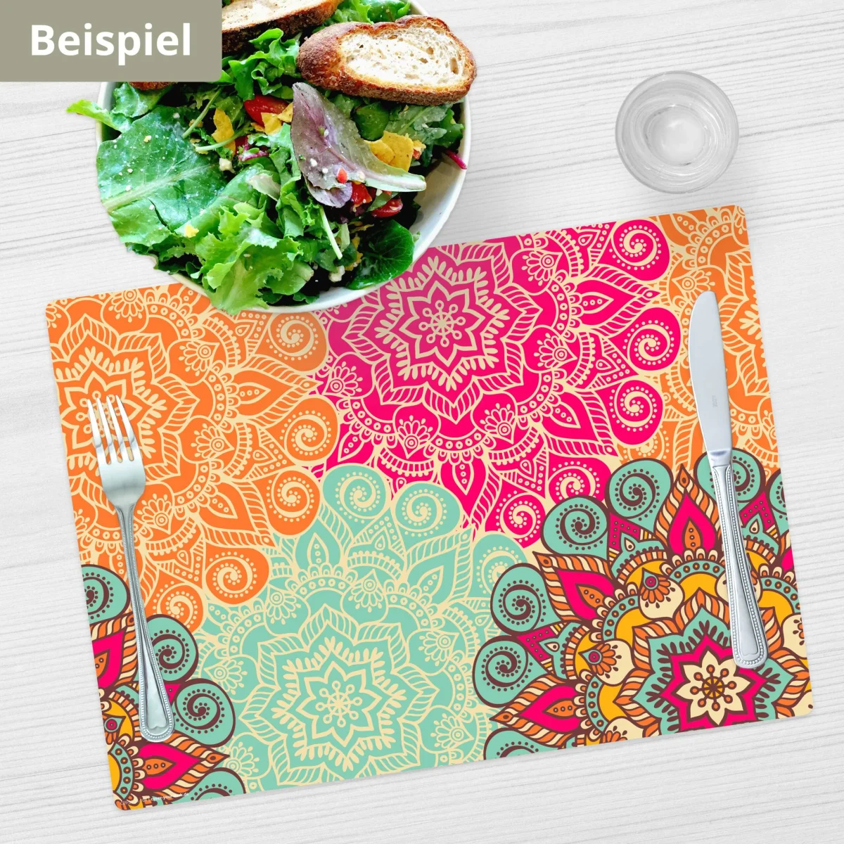 Bunte Mandalas | Platzsets aus Premium-Vinyl 44 x 32 cm – 4 Stück – Bild 5