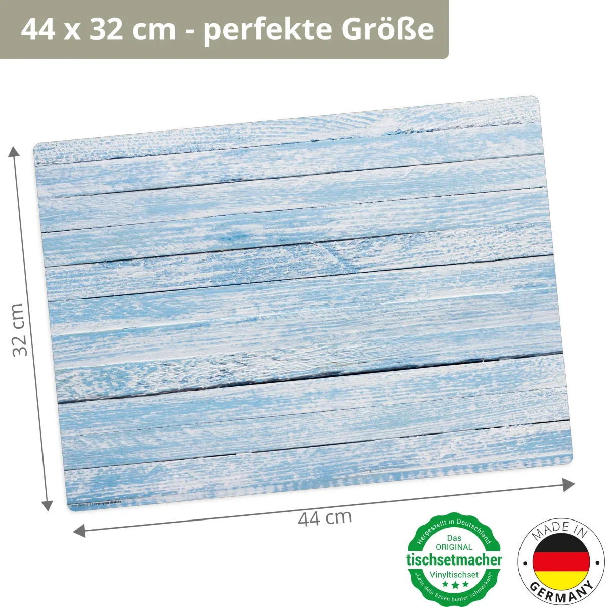 Blaue Holzbretter im Vintage-Look | Platzsets aus Premium-Vinyl 44 x 32 cm – 4 Stück – Bild 3