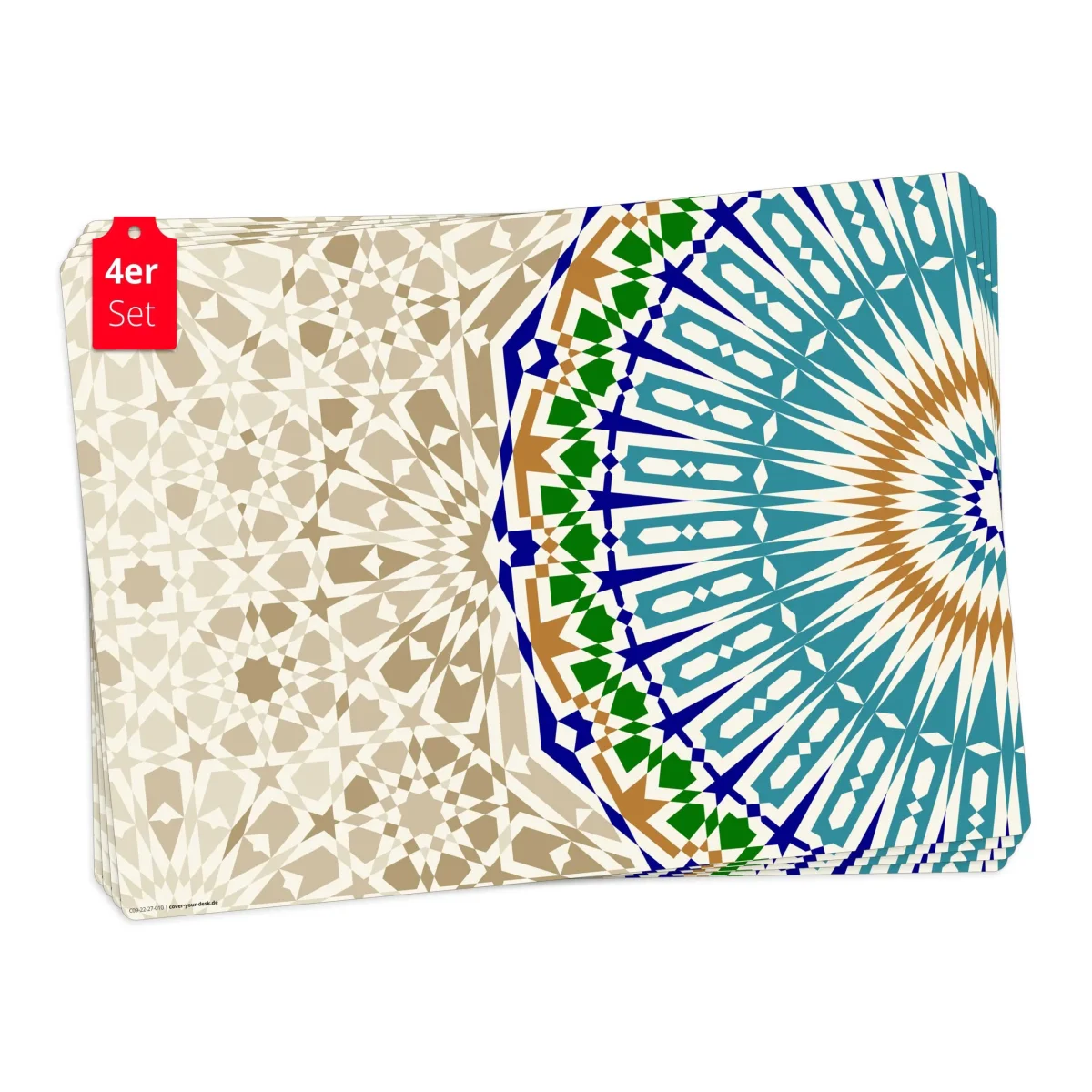 Farbiges Mosaik | Platzsets aus Premium-Vinyl 44 x 32 cm – 4 Stück