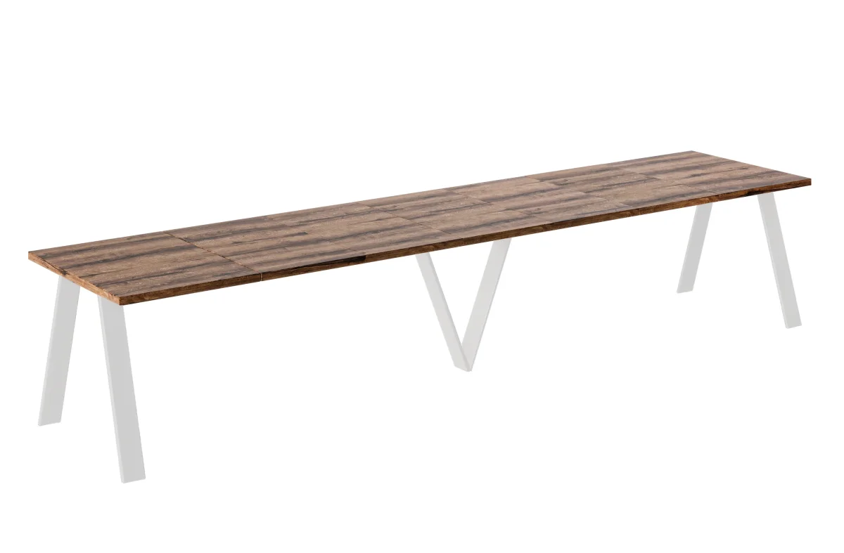 Ausziehbarer Esstisch "Lungo White" 130-405cm (Eiche Monastery) – Bild 4