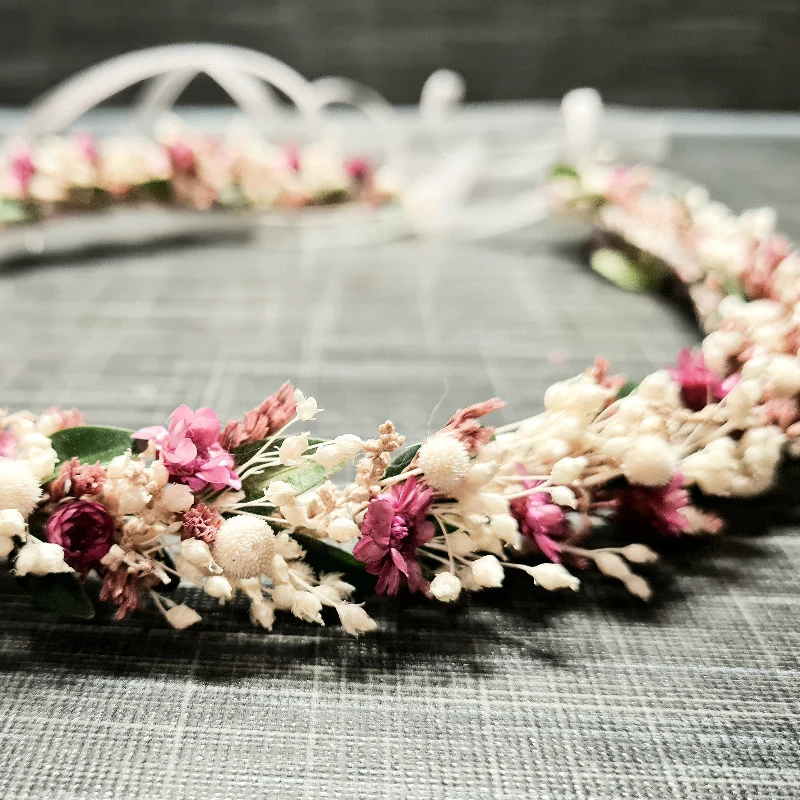ZARTBLÜTE | Filigraner Haarkranz zur Kommunion & für Blumenmädchen – Bild 4