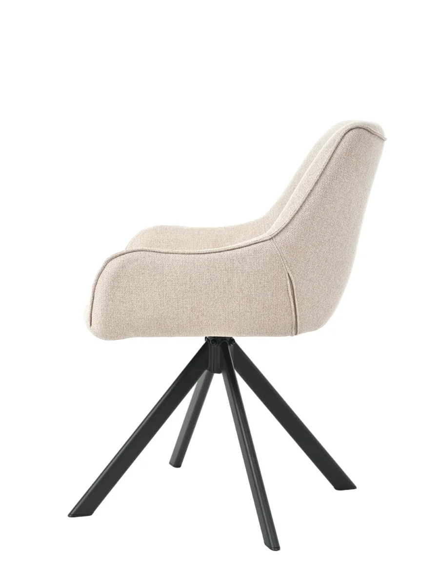 Essgruppe Appia White - Beton Dunkel mit 6 Stühlen in Leinen Beige für 6 Personen – Bild 8