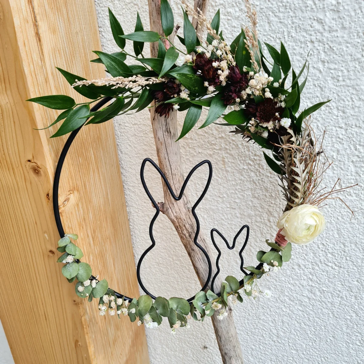 Saison Frühling Sommer: Flowerhoop süßes Hasenpaar – Bild 3