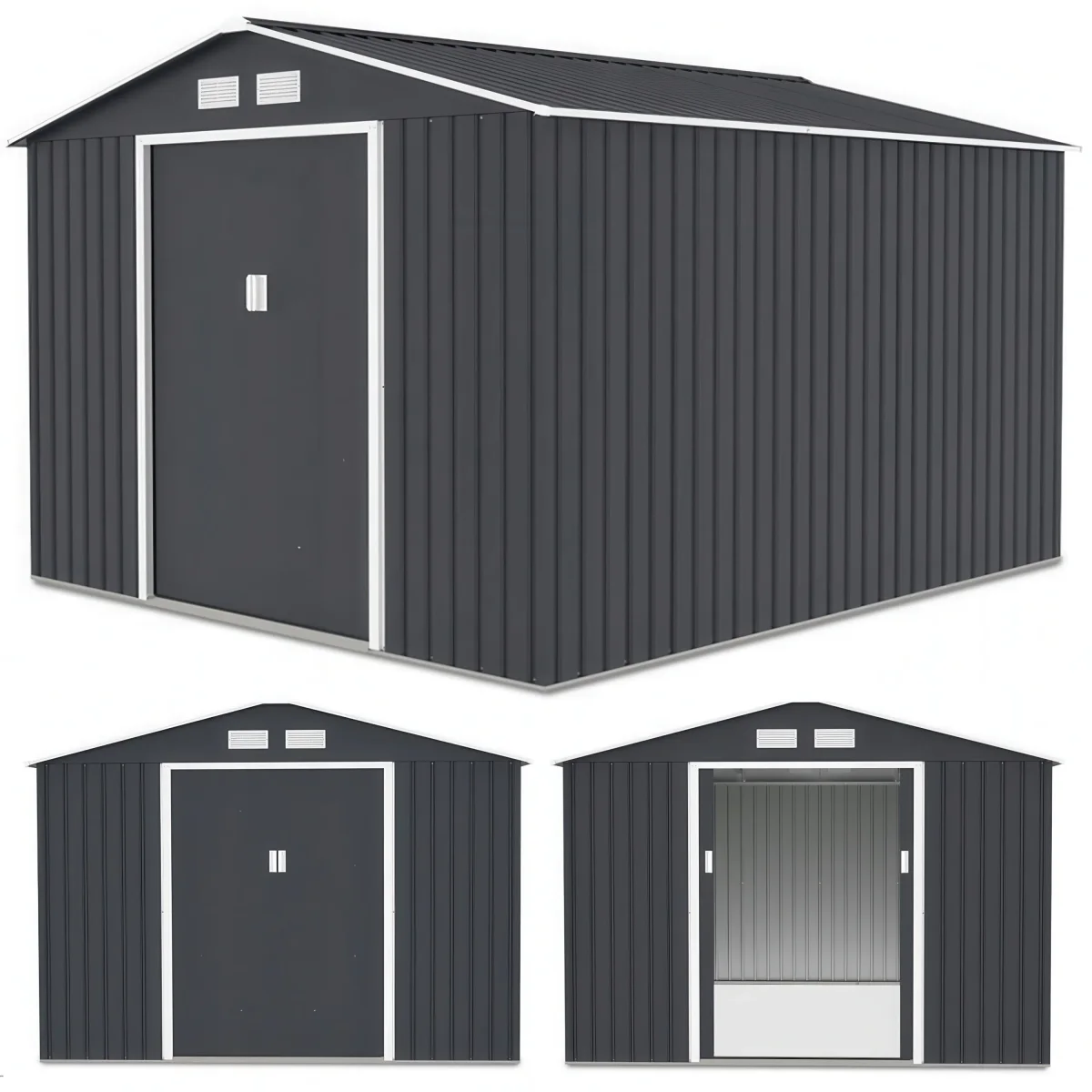 Hardmaister Metall Gerätehaus Hudson 277x319 cm Anthrazit – Bild 4