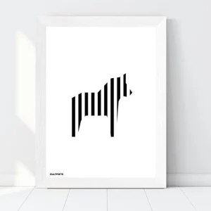 Grafik "Pferd Gestreift Schwarz Weiß" Download
