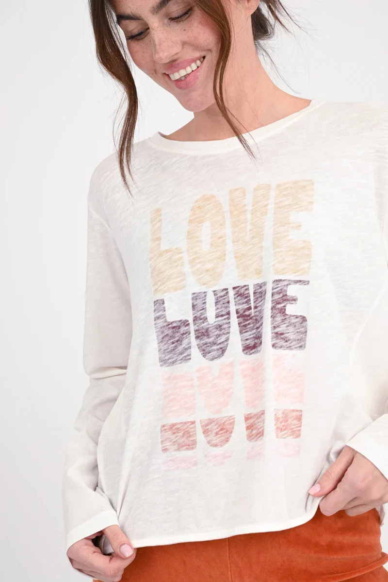 Langarmshirt mit Statement-Print LOVE – Lovo | Love Joy Victory (Größe S) – Bild 5