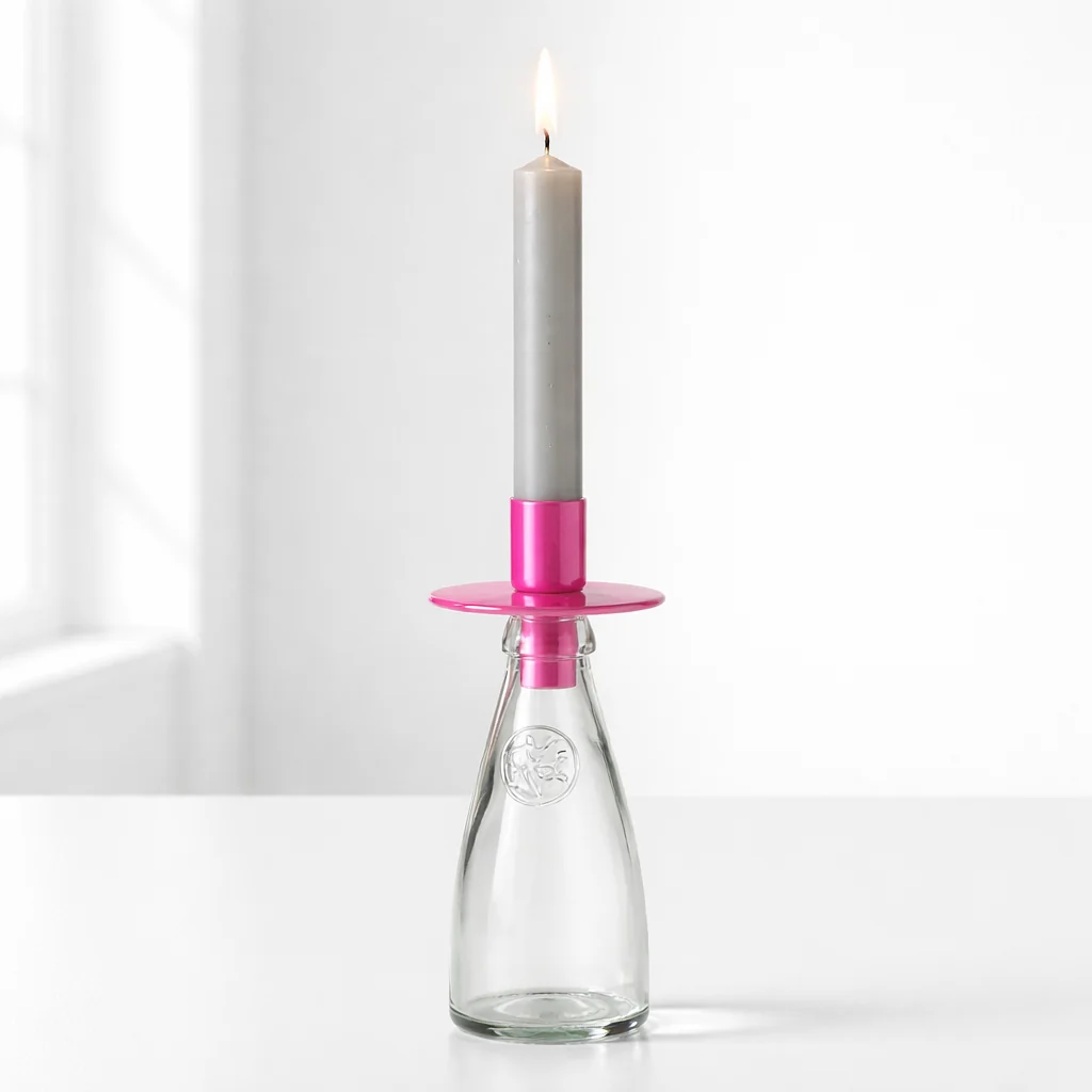 Kerzenhalter Pink | Modernes Wohnaccessoire für Stabkerzen – Bild 2