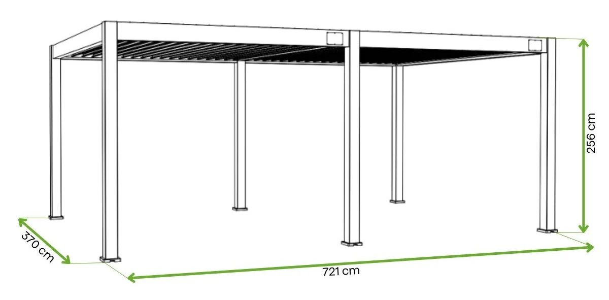 Gutroof Pergola "Deluxe" 3,6x7,2m - elektrisches Lamellendach, LED, Aluminium, Weiß – Bild 4